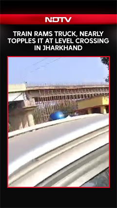 Jharkhand: Train Rams Truck, Nearly Topples It At Level Crossing