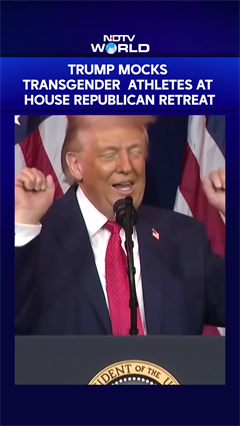 Trump Mocks Transgender Athletes In Women's Sports At House Republican Retreat