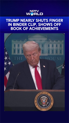Trump Throws His Book Of Accomplishments On The Floor, Nearly Snaps Finger In Binding Clip