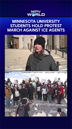 Minnesota University Students Participate In Protest March Against Federal ICE Agents