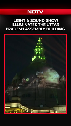 Uttar Pradesh Assembly Illuminated By Lazer & Sound Show Displaying State's History