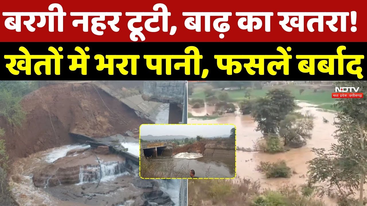 Bargi Dam Jabalpur: बरगी नहर टूटी, बाढ़ का खतरा! खेतों में भरा पानी, फसलें बर्बाद | Jabalpur Flood