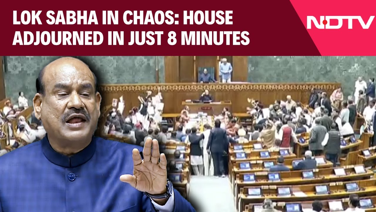 Lok Sabha In Chaos: House Adjourned In Just 8 Minutes Amid Loud Sloganeering