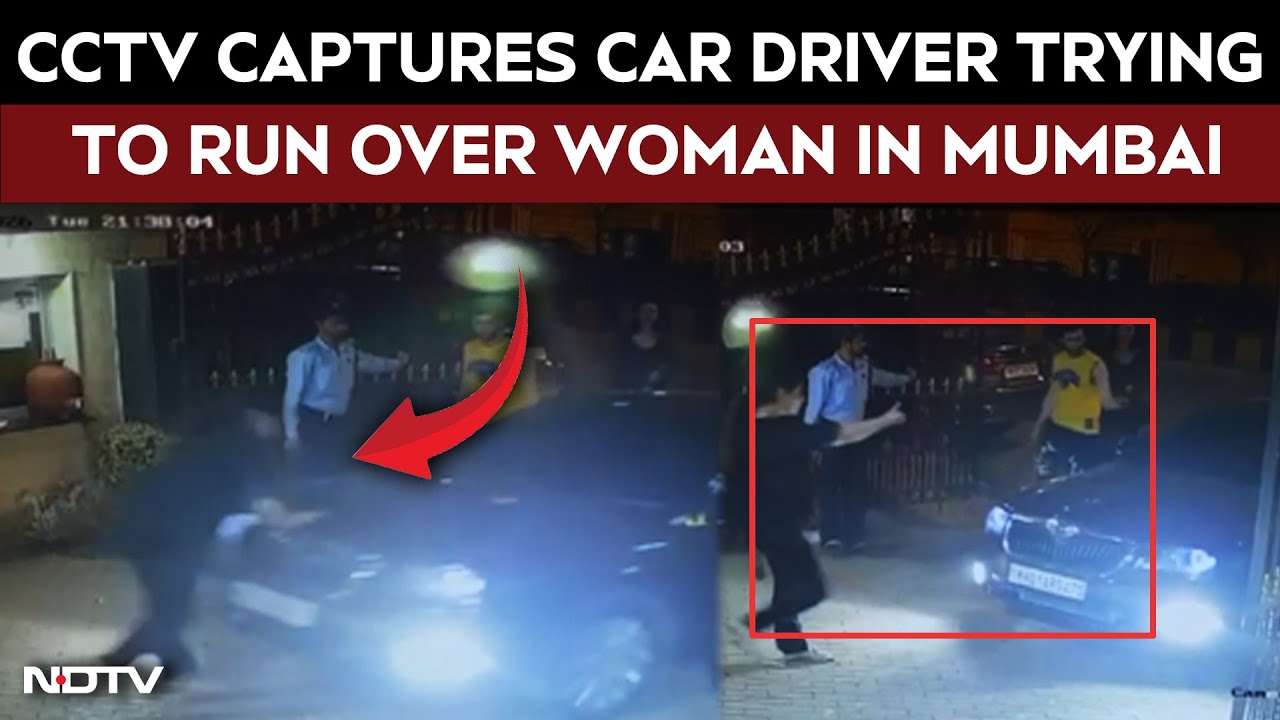 CCTV Captures Car Driver Trying To Run Over Woman In Mumbai