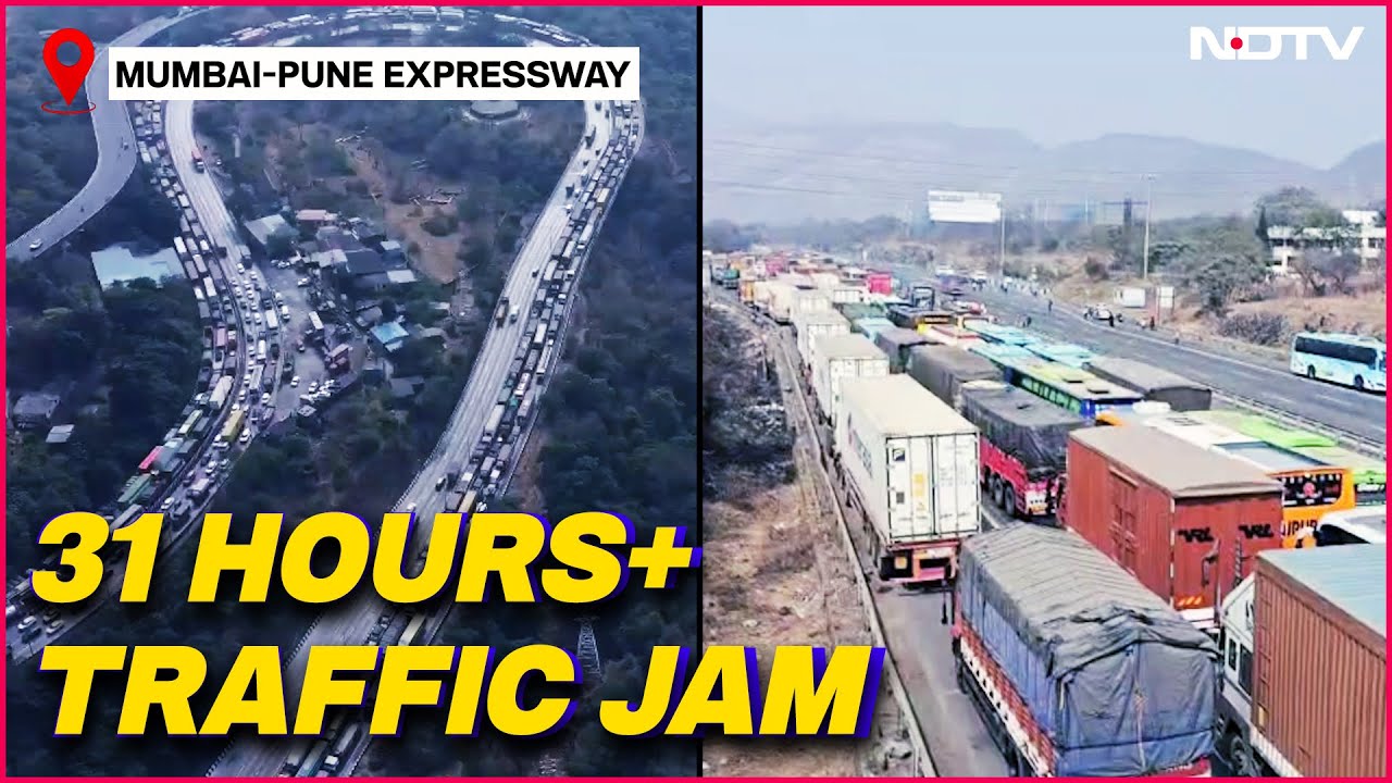Drone Footage Shows Massive Mumbai-Pune Expressway Traffic Jam