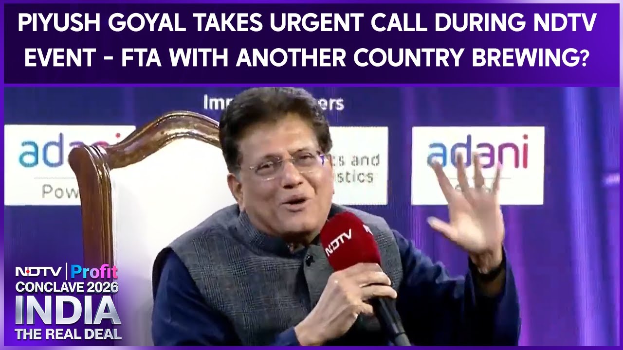 Piyush Goyal Takes Urgent Call During NDTV Interview - FTA With Another Country Brewing?