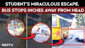 Video: Student Escapes Death As Bus Stops Inches Away From Head In Kerala