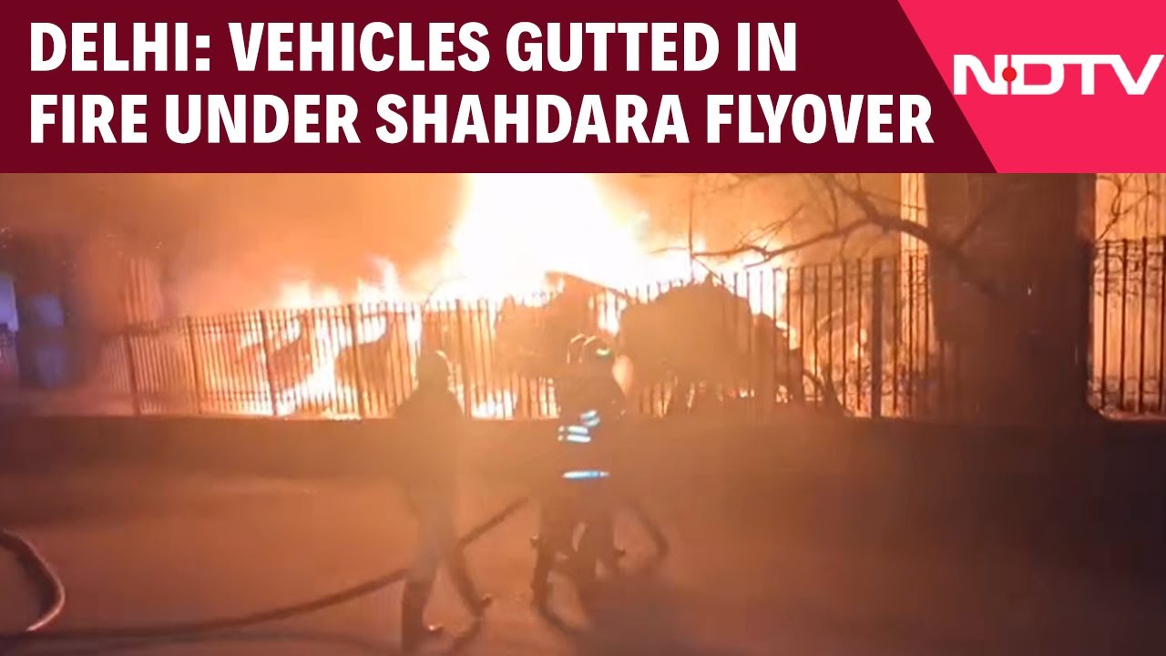 Delhi Fire News | Fire Breaks Out in Vehicles Parked Under Shahdara Flyover | Shahdara Fire News