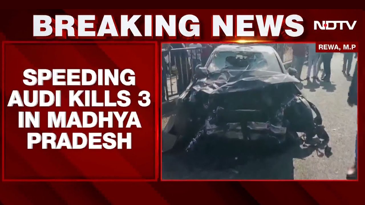 Audi Accident Madhya Pradesh | Speeding Audi Kills 3 Family Members in Madhya Pradesh's Rewa