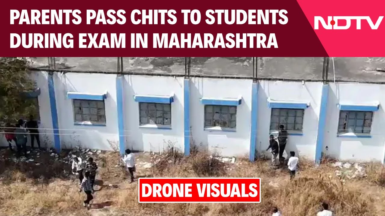 Maharashtra News | Caught On Drone Cam: Parents Pass Chits To Students During Exam In Maharashtra