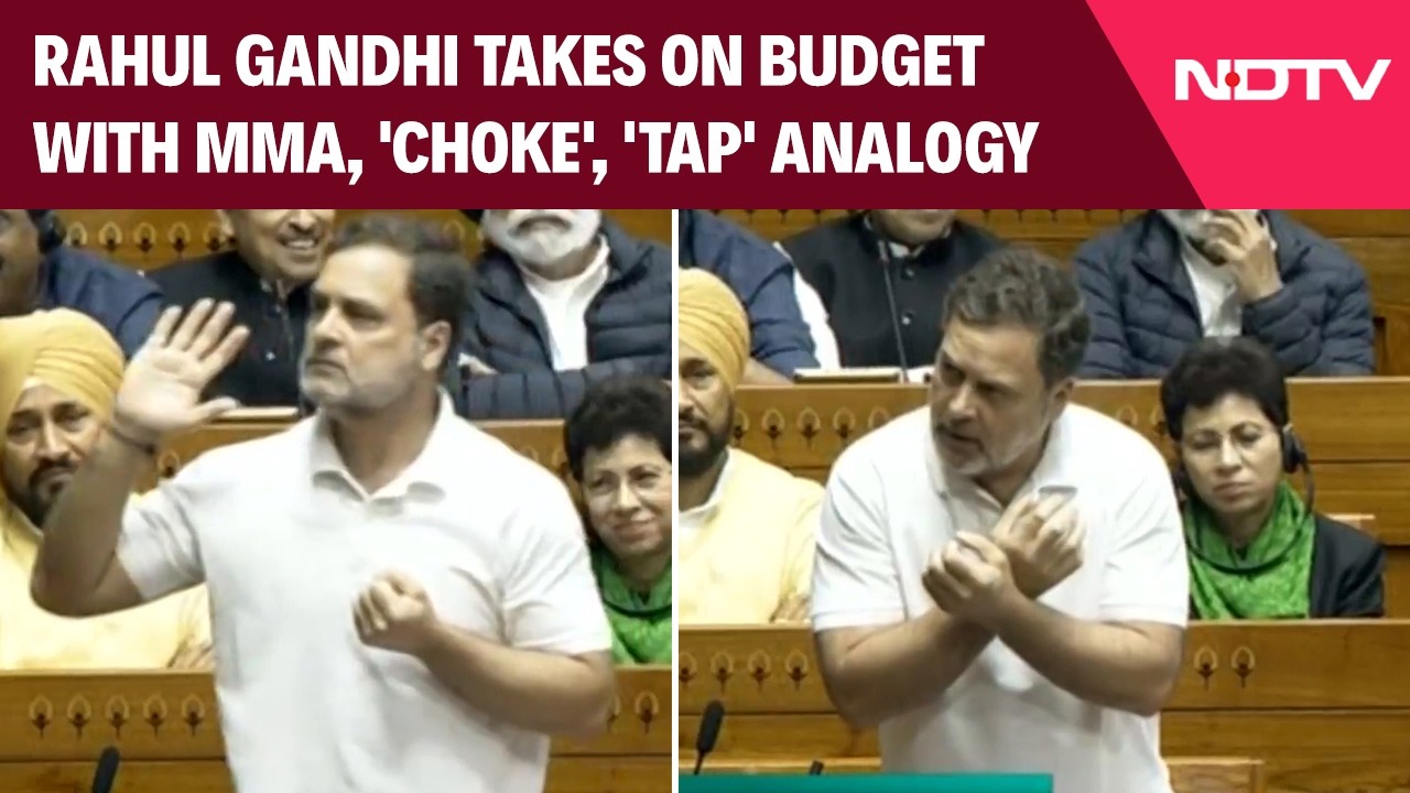 Rahul Gandhi Lok Sabha Speech | Rahul Gandhi Takes On Budget With MMA, 'Choke', 'Tap' Analogy