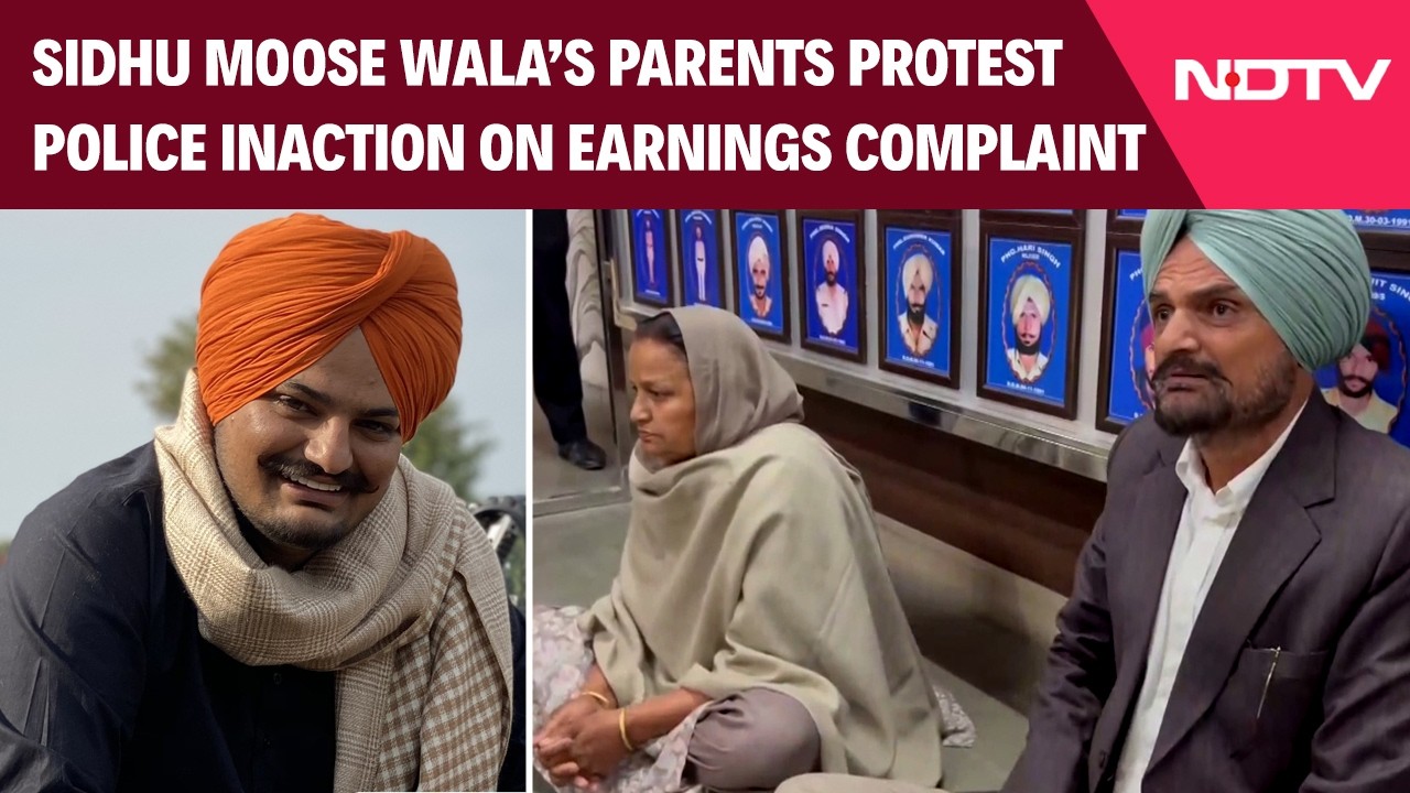 Sidhu Moose Wala's Parents Protest Outside SSP Office Over Son's Earnings Dispute