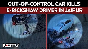 Out-of-Control Car Kills E-Rickshaw Driver in Jaipur, CCTV Captures Horror