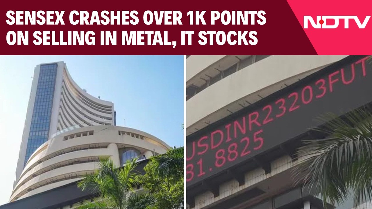 Sensex Crashes Over 1K Points On Selling In Metal, IT Stocks; Nifty Sinks 336 Points