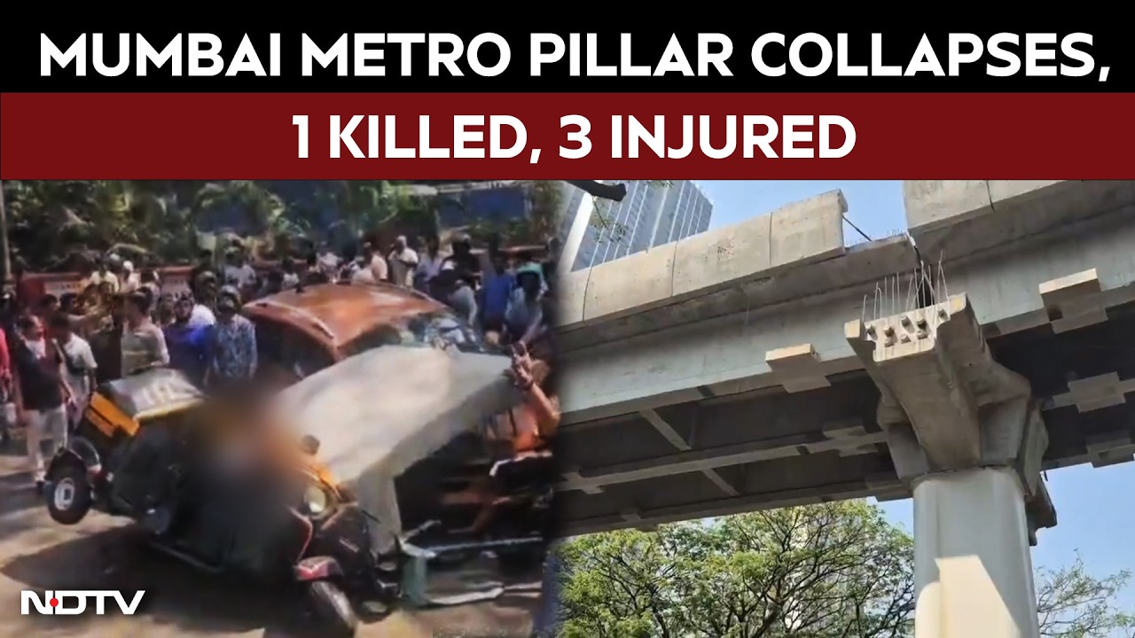 Mumbai News | Mumbai Metro Pillar Partially Collapses in Mulund, 1 Dead, 3 Injured