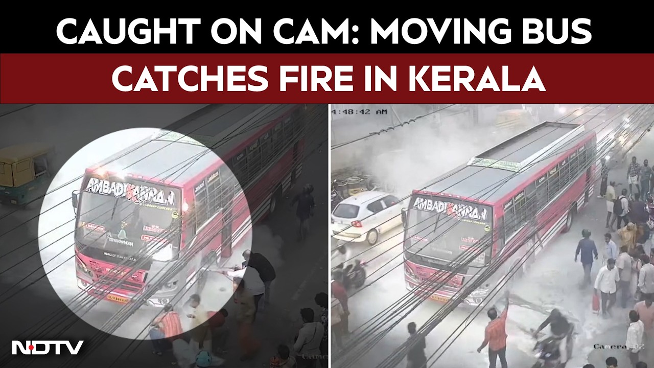 Kerala Bus Fire News | Moving Bus Catches Fire In Kerala&rsquo;s Ottapalam; Horrifying Scenes Emerge