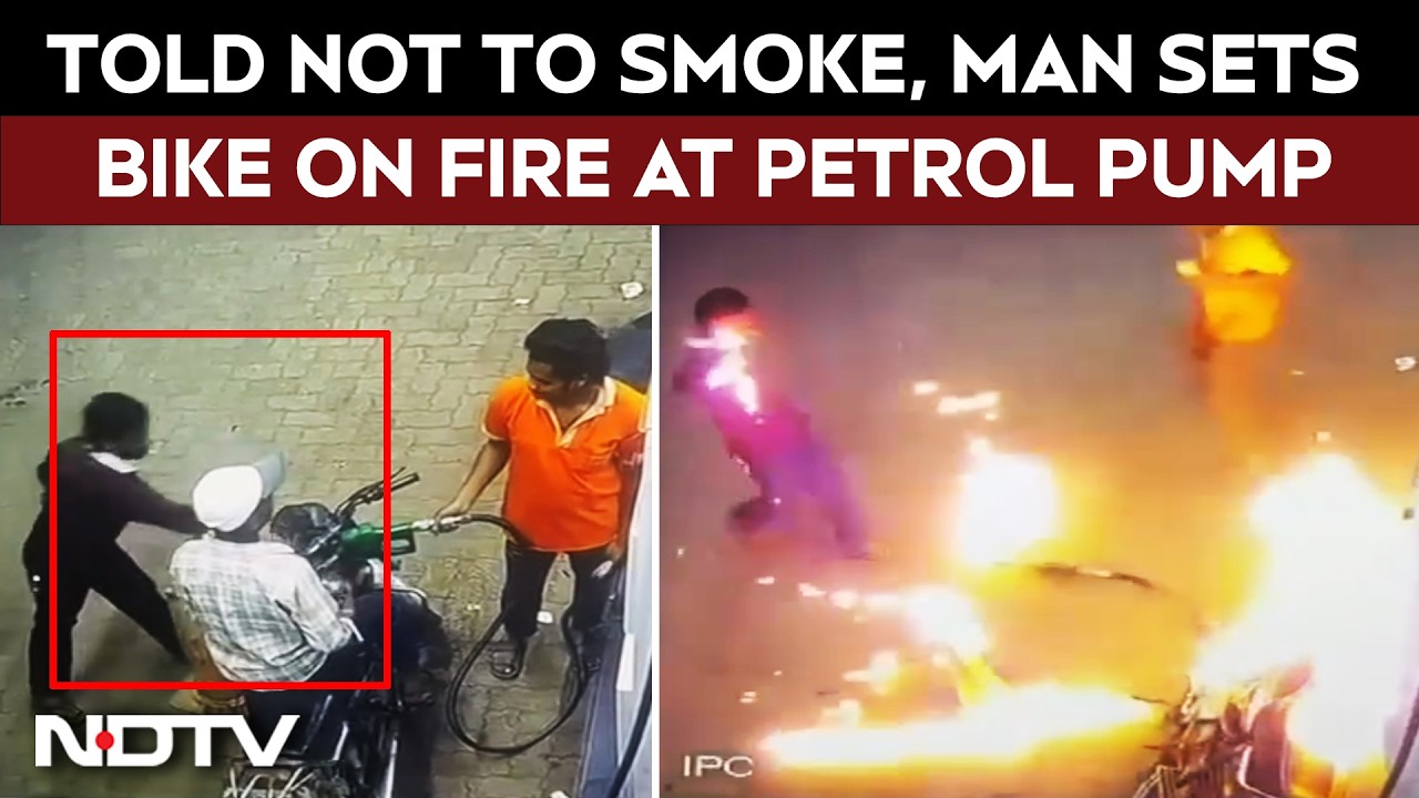Viral Video: Man Sets Motorcycle On Fire After Being Told Not To Light Cigarette At Petrol Pump