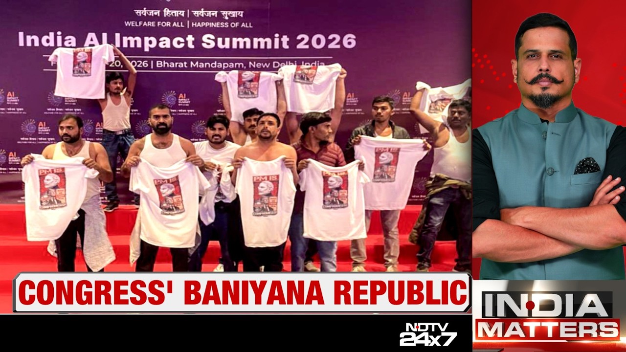 AI Summit Hit By Youth Congress's Topless Protest, BJP Accuses Congress of 'Anti-India' Agenda