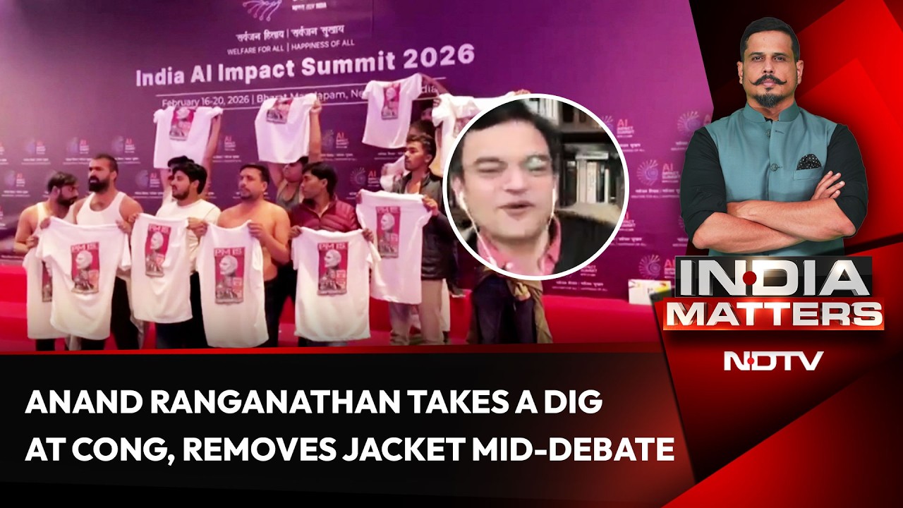 India AI Summit | Anand Ranganathan Takes a Dig at Congress, Removes Jacket Mid-Debate