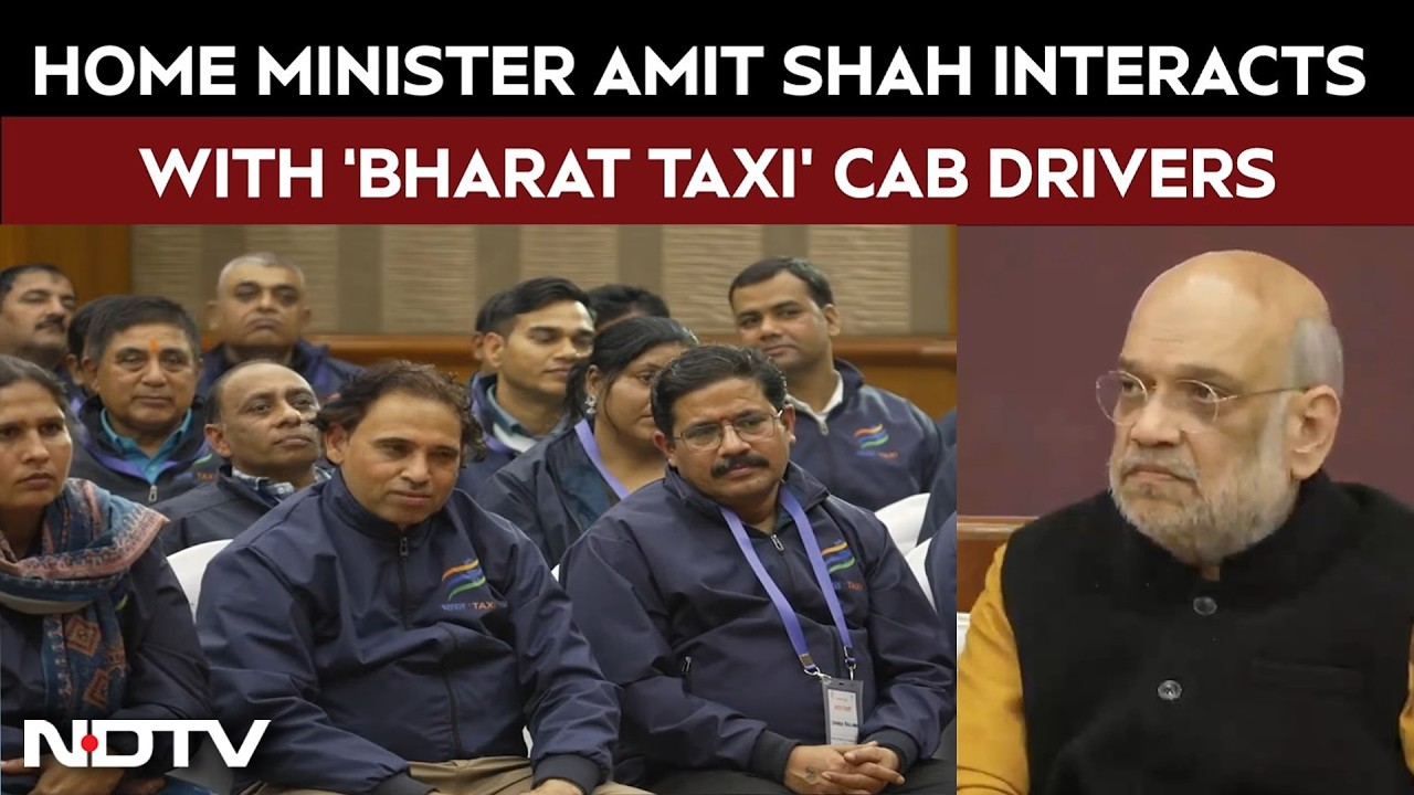 Amit Shah News | Home Minister Amit Shah Interacts With 'Bharat Taxi' Cab Drivers