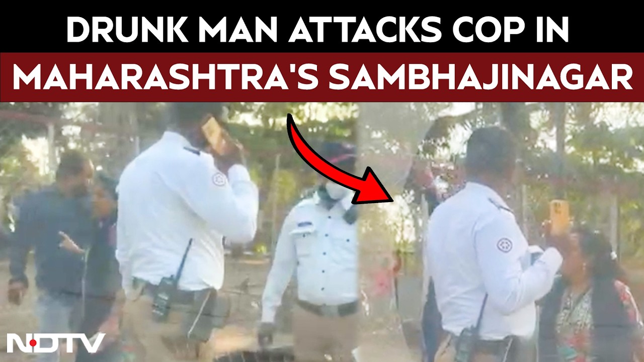 Maharashtra News | Drunk Man Attacks Traffic Cop In Maharashtra's Sambhajinagar