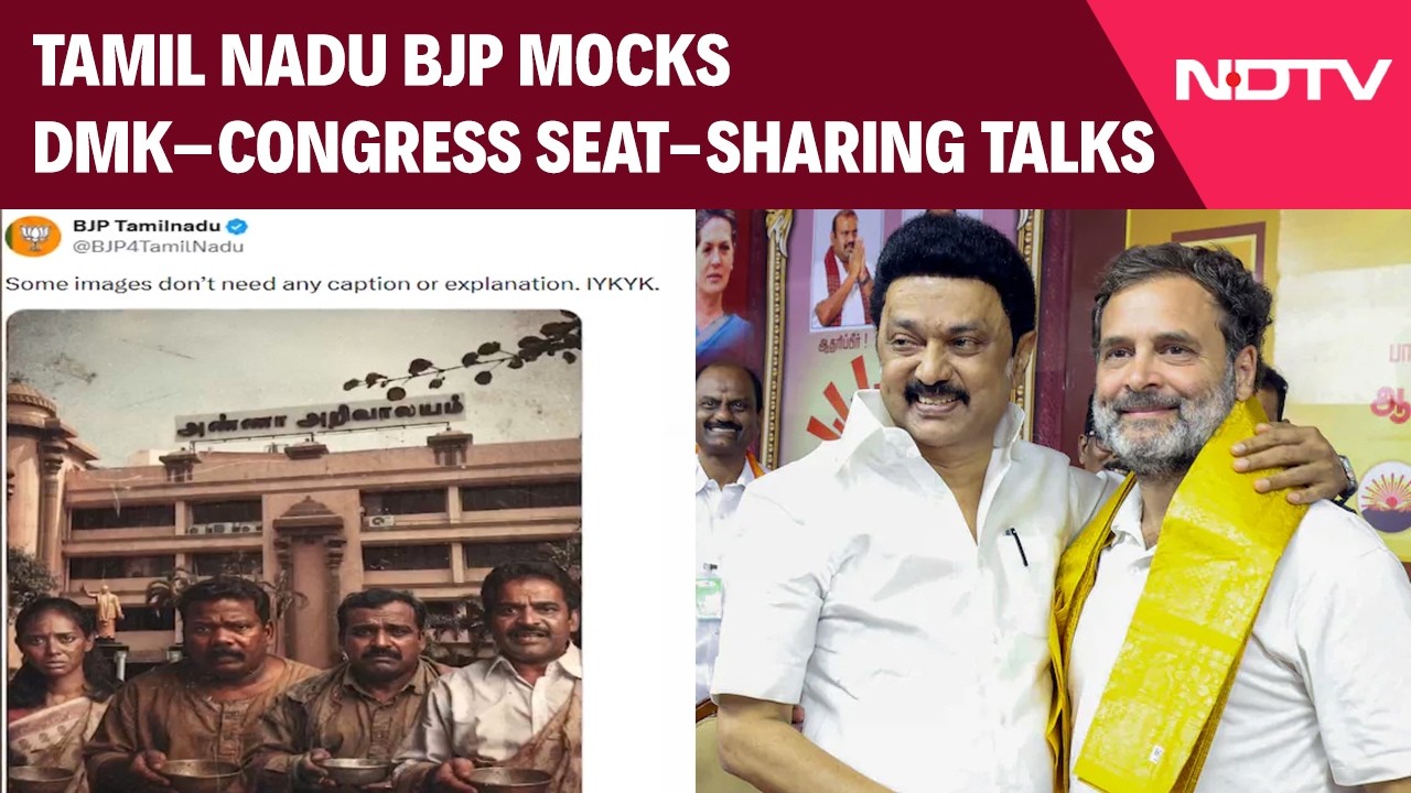 Tamil Nadu Elections | Tamil Nadu BJP Mocks DMK&ndash;Congress Seat Talks With Viral Caricature