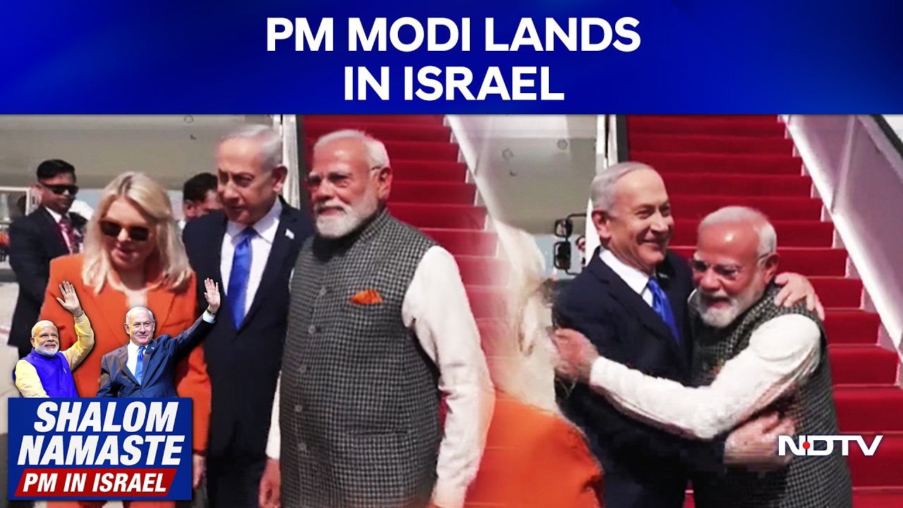 PM Modi Arrives in Israel, Welcomed by Benjamin Netanyahu at Airport