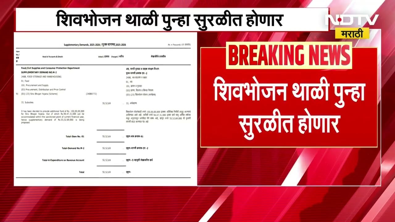 Shiv Bhojan थाळी पुन्हा सुरळीत होणार, शिवभोजन चालकांना सरकारकडून दिलासा | NDTV मराठी