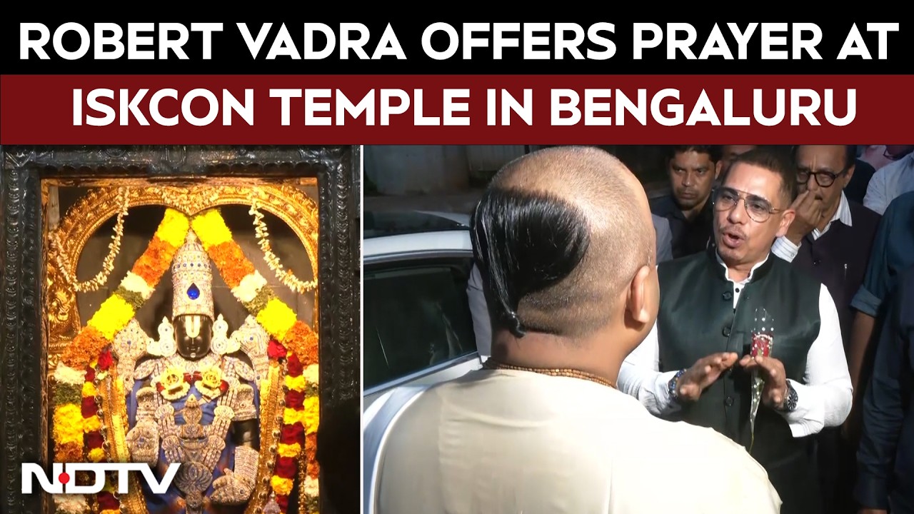 Businessman Robert Vadra Offers Prayer At ISKCON Temple In Bengaluru