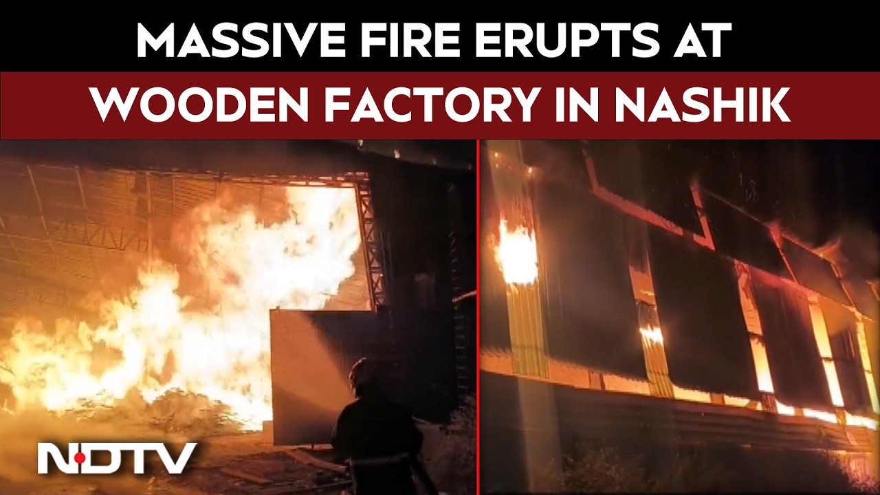 Massive Fire Erupts At Wooden Factory In Nashik, Fire Tenders Rush To Spot