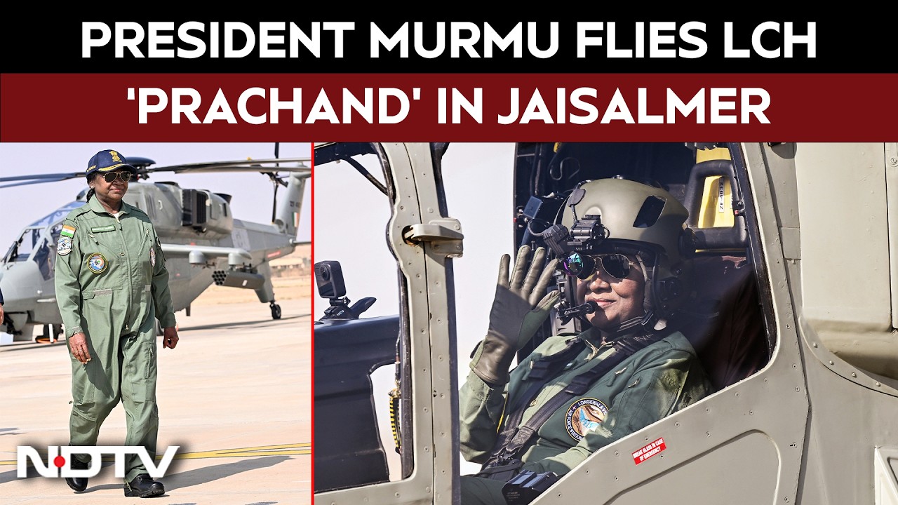 President Droupadi Murmu Flies LCH 'Prachand' Near Indo-Pak Border in Jaisalmer