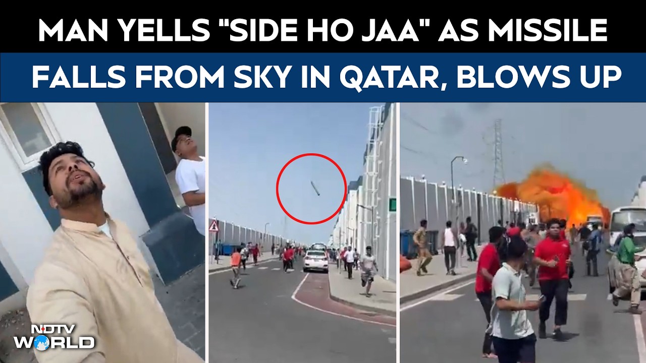 Man Yells "Side Ho Jaa" As Missile Falls From Sky In Qatar, Blows Up
