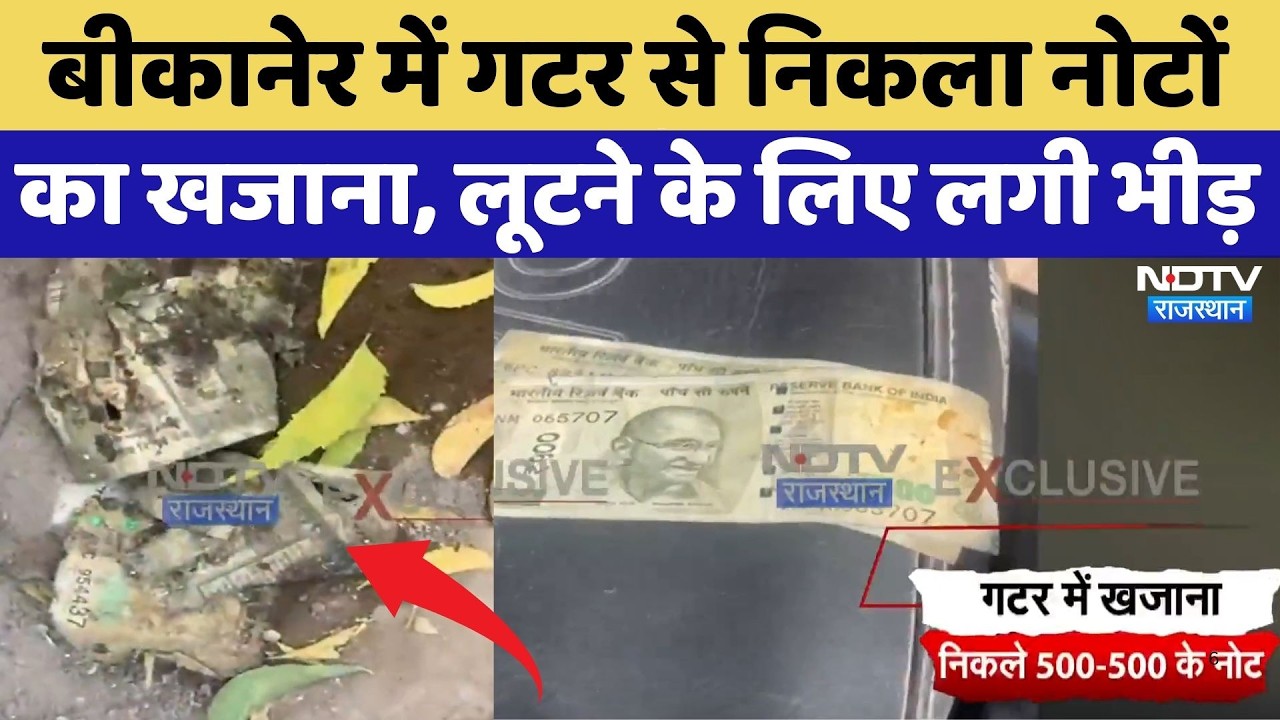 Bikaner में गटर से निकला नोटों का खजाना, लूटने के लिए लगी भीड़! | Cash In Gutter