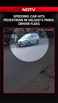 Caught On CCTV: Speeding Car Hits Pedestrian In Valsad's Pardi, Driver Flees