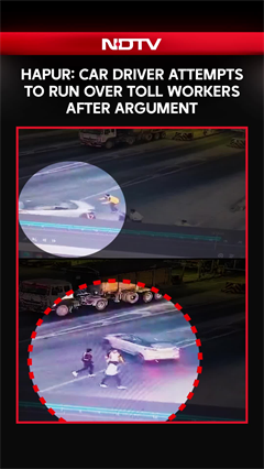 Caught On Camera: Car Driver Attempts To Run Over Toll Workers, Employees Escape In Hapur