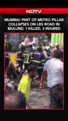 Mumbai Metro Pillar Partially Collapses in Mulund, 1 Dead, 3 Injured