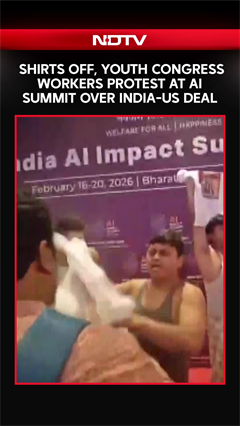 Youth Congress Workers Protest At AI Summit Over India-US Deal