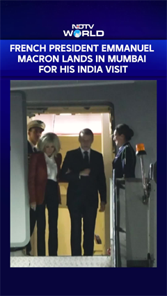 French President Macron Arrives In Mumbai For His Fourth Visit To India