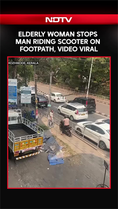Watch: Elderly Woman Confronts Man Riding Scooter On Footpath, Internet Lauds Her Courage