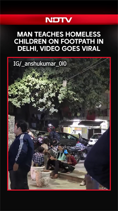 Video: Man Teaches Homeless Children On Footpath In Delhi, Video Goes Viral: 'Kindness Still Exists'