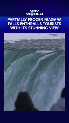 Niagara Falls | Partially Frozen Niagara Falls Enthralls Tourists With Its Stunning View