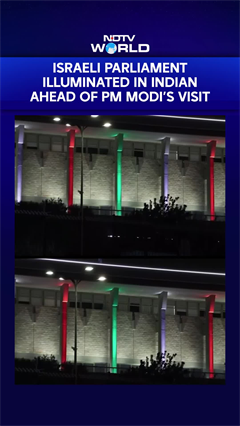 Israeli Parliament Illuminated In Indian Tricolour Ahead Of PM Modi's Visit