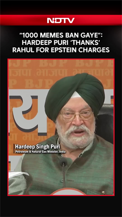 "1000 Memes Ban Gaye": Hardeep Puri 'Thanks' Rahul Gandhi For 'Publicity' Over Epstein Files Charge