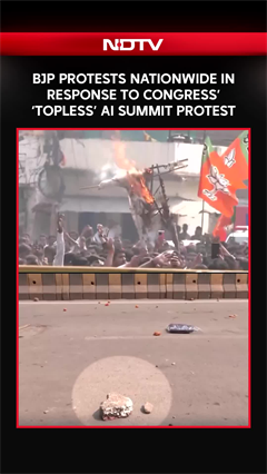 BJP Protests Nationwide Over Congress&rsquo; &lsquo;Topless&rsquo; AI Summit Protest | Political Row Escalates