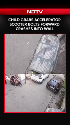 Video: Muzaffarnagar: Child Grabs Accelerator, Scooter Bolts Forward And Crashes Into Wall