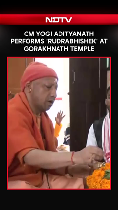 CM Yogi Adityanath Performs 'Rudrabhishek' At Gorakhnath Temple