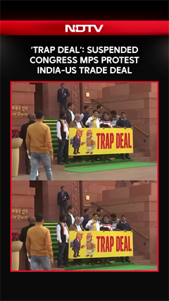 'Trap Deal': Congress MPs Protest Against Govt In Parliament Complex
