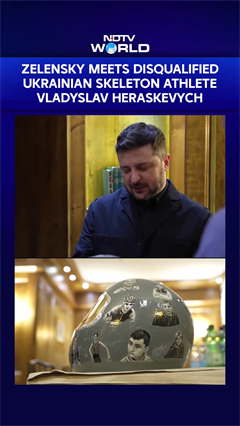 Zelensky Meets Disqualified Ukrainian Skeleton Athlete Vladyslav Heraskevych In Munich