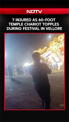 Video: Tamil Nadu: Seven Injured After 60-Foot Temple Chariot Topples In Vellore