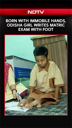 Born With Immobile Hands, Odisha Girl Writes Matric Exam With Foot